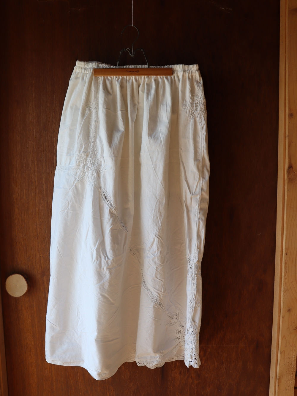 Upcycled Lace Tablecloth Skirt White Embroidered Maxi Skirt M • L • XL - Picture 11 of 12